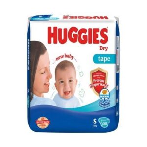 Huggies Small Belt (4-8KG) 58 Pcs Pack Baby Diaper, Made in Malaysia