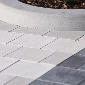 Curved road kerb used for landscaping or road construction